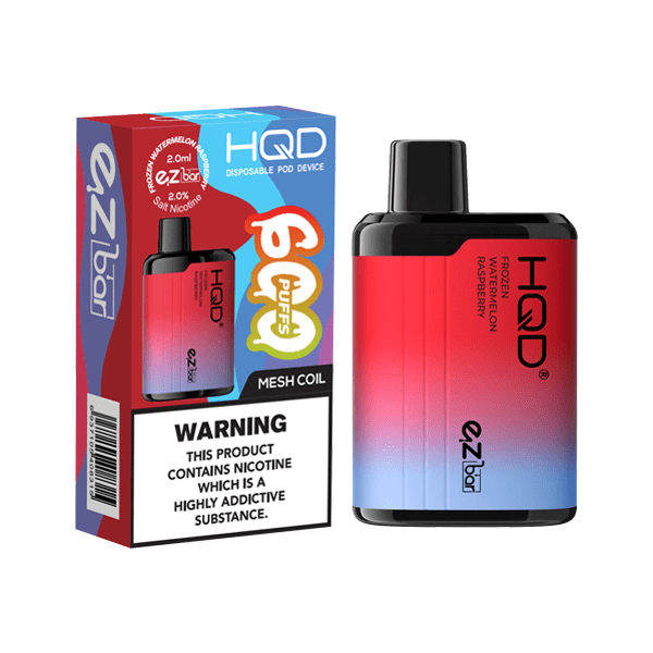made by: HQD price:£5.04 20mg HQD EZ Bar Disposable Vape Device 600 Puffs next day delivery at Vape Street UK