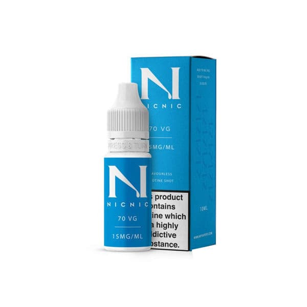 made by: Nic Nic price:£1.20 15mg Nic Nic Flavourless Nicotine Shot 10ml 70VG next day delivery at Vape Street UK