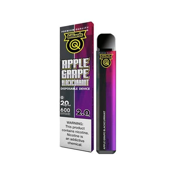 made by: Billiards price:£2.79 20mg Billiards Q Tricks Shot Disposable Vape Device 600 Puffs next day delivery at Vape Street UK