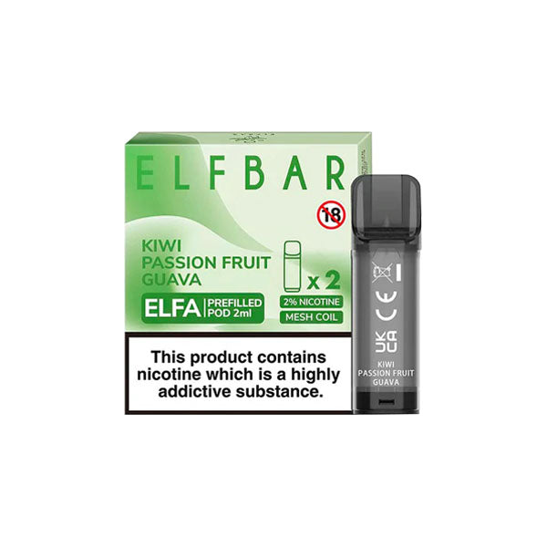 made by: ELF Bar price:£4.80 ELF Bar ELFA 20mg Replacement Prefilled Pods 2ml next day delivery at Vape Street UK