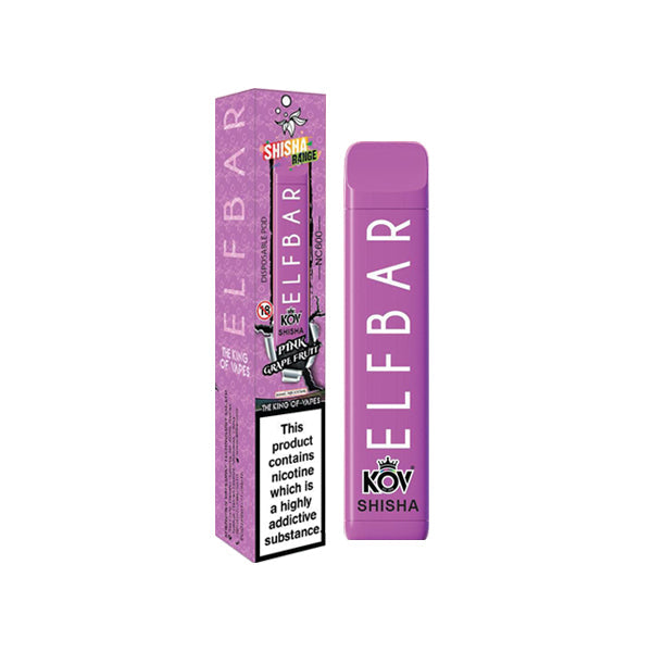 made by: ELF Bar price:£4.50 20mg Elf Bar Shisha Range Disposable Vape Pod 600 Puffs next day delivery at Vape Street UK