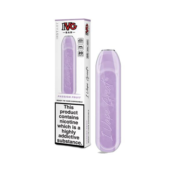 made by: I VG price:£3.50 20mg I VG Bar 600 Puffs Disposable Vape next day delivery at Vape Street UK