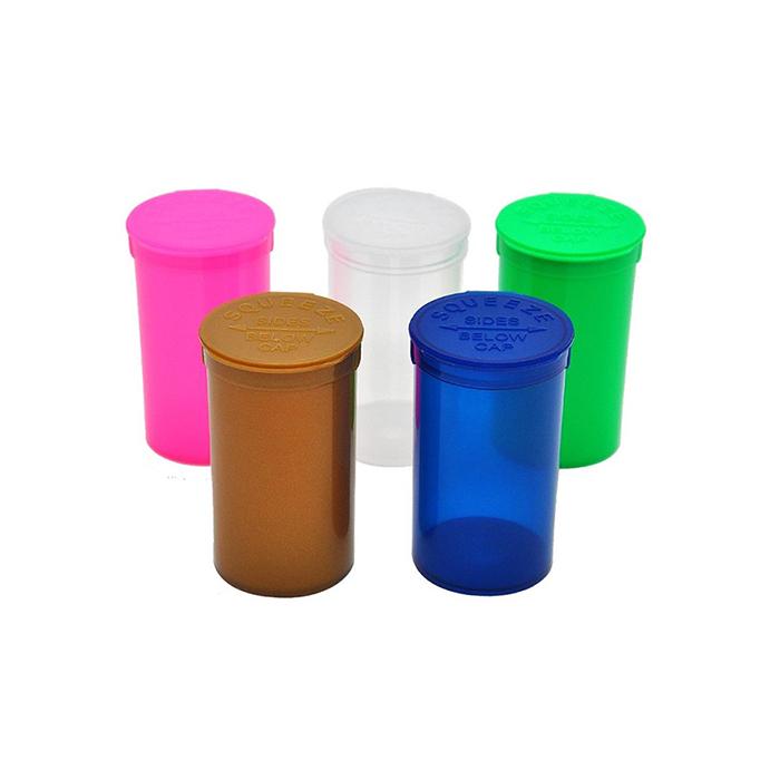 made by: Unbranded price:£0.38 225 x 19 Dram Pop Top Storage Bottles - Mixed Colours next day delivery at Vape Street UK