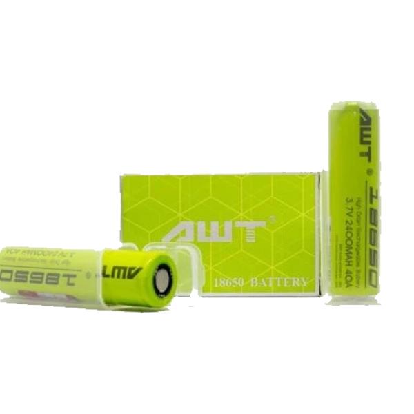 made by: AWT price:£5.25 AWT 18650 3.7V 2400mAh 40A Battery next day delivery at Vape Street UK