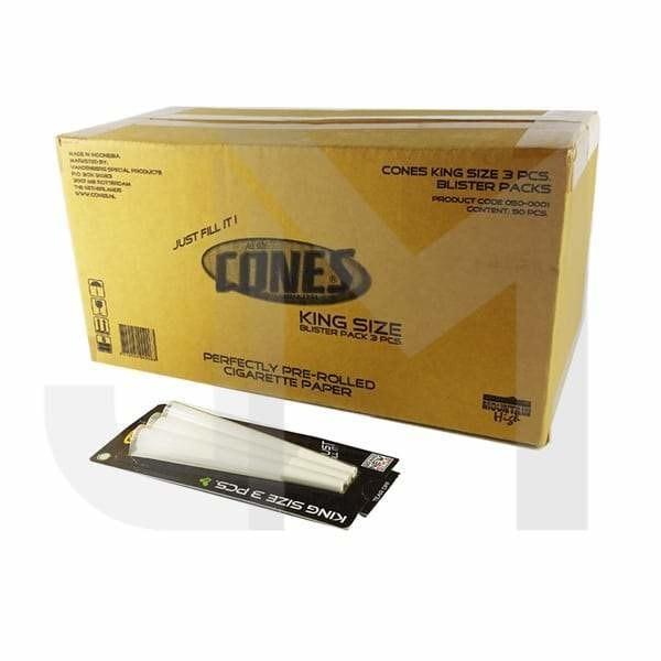made by: Cones price:£1.58 Cones King Size Pre-rolled 3 Pieces Blister Pack next day delivery at Vape Street UK