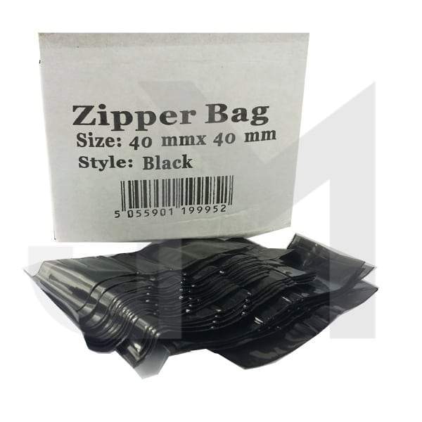 made by: Zipper price:£5.46 Zipper Branded 40mm x 40mm Black Bags next day delivery at Vape Street UK