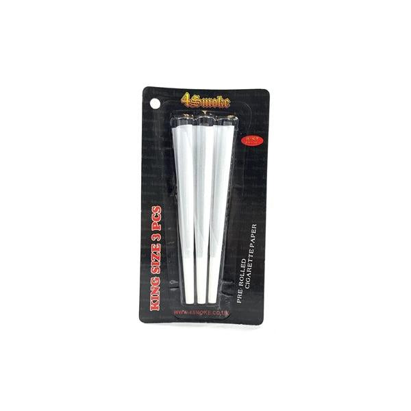 made by: 4Smoke price:£0.95 4Smoke King Size 3 piece blister Pre-rolled Rolling Paper next day delivery at Vape Street UK