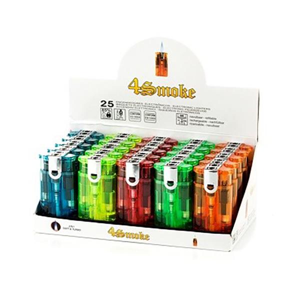 made by: 4Smoke price:£22.99 25 x 4smoke Double Flame Electronic Lighters - 8248 next day delivery at Vape Street UK