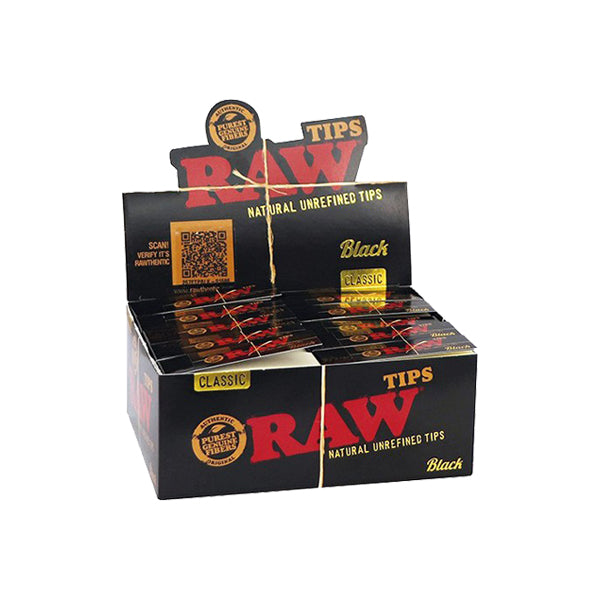 made by: Raw price:£17.01 50 Raw Black Standard Classic Tips next day delivery at Vape Street UK