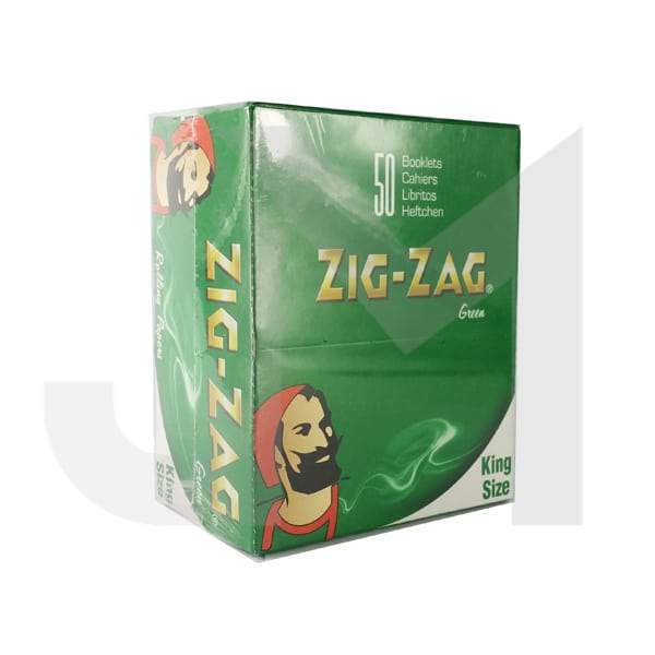 made by: Zig-Zag price:£22.05 50 Zig-Zag Green King Size Rolling Papers next day delivery at Vape Street UK