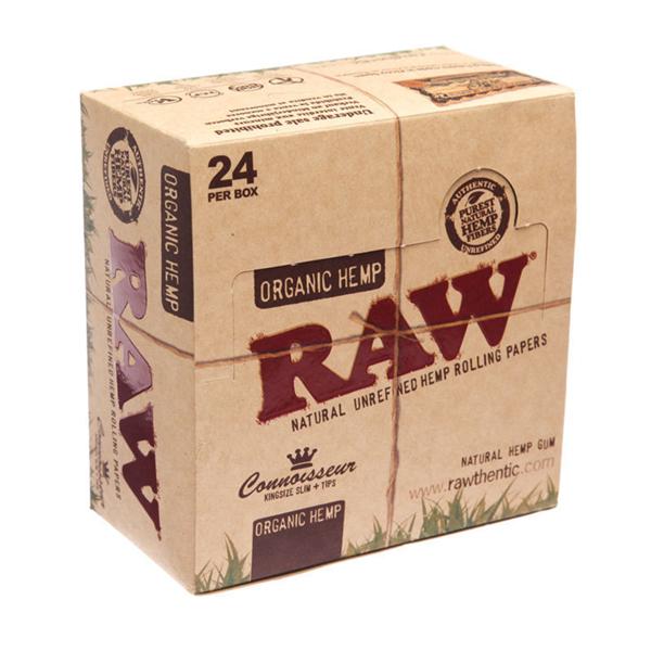 made by: Raw price:£27.20 24 Raw Organic Hemp King Size Slim Papers + Tips (Connoisseur) next day delivery at Vape Street UK