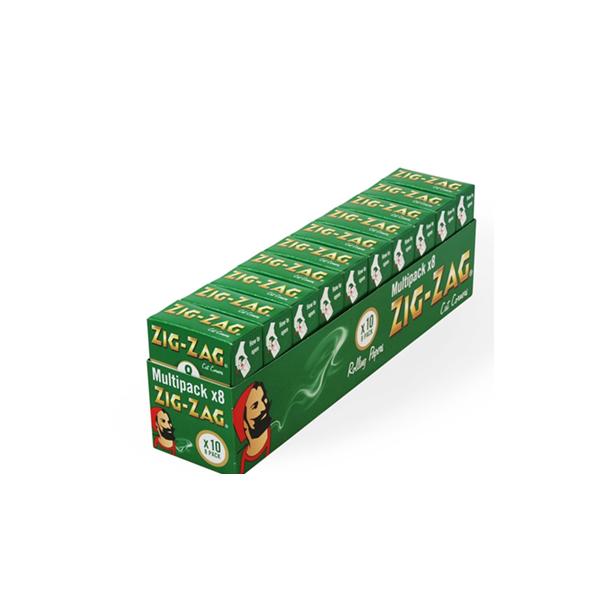 made by: Zig-Zag price:£17.43 10 Pack x 8 Booklet Zig-Zag Green Regular Rolling Papers next day delivery at Vape Street UK