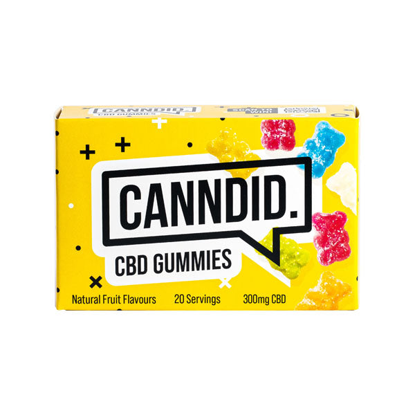 made by: Canndid price:£10.45 Canndid 300mg CBD Gummies - 20 Pieces (BUY 2 GET 1 FREE) next day delivery at Vape Street UK