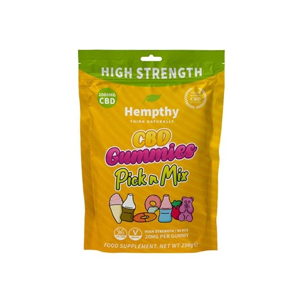 made by: Hempthy price:£22.78 Hempthy 1000mg CBD Pick n Mix Gummies - 50 Pieces next day delivery at Vape Street UK