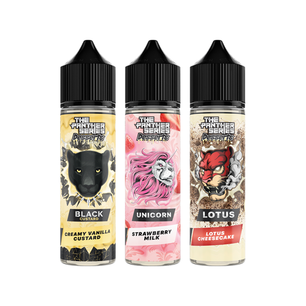made by: Dr. Vapes price:£9.99 The Panther Series Desserts By Dr Vapes 50ml Shortfill 0mg (78VG/22PG) next day delivery at Vape Street UK