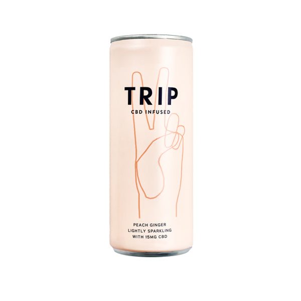 made by: TRIP CBD price:£33.80 12 x TRIP 15mg CBD Infused Peach & Ginger Drink 250ml next day delivery at Vape Street UK