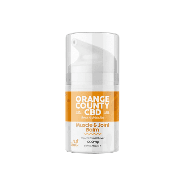 made by: Orange County price:£27.70 Orange Country CBD 1000mg CBD Muscle And Joint Balm - 50ml next day delivery at Vape Street UK