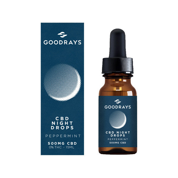 made by: Goodrays price:£26.60 Goodrays 500mg CBD Peppermint Night Drops - 15ml next day delivery at Vape Street UK