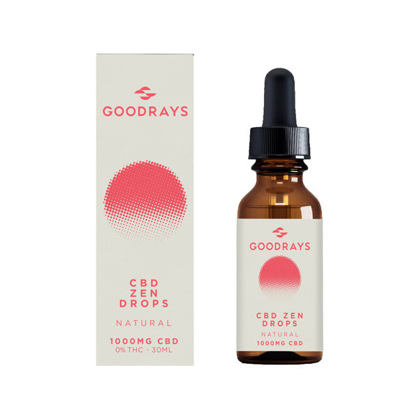 made by: Goodrays price:£38.00 Goodrays 1000mg CBD Natural Zen Drops - 30ml next day delivery at Vape Street UK