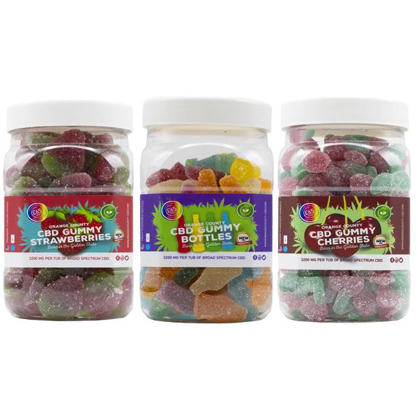 made by: Orange County price:£64.99 Orange County CBD 3200mg Gummies - Large Pack next day delivery at Vape Street UK