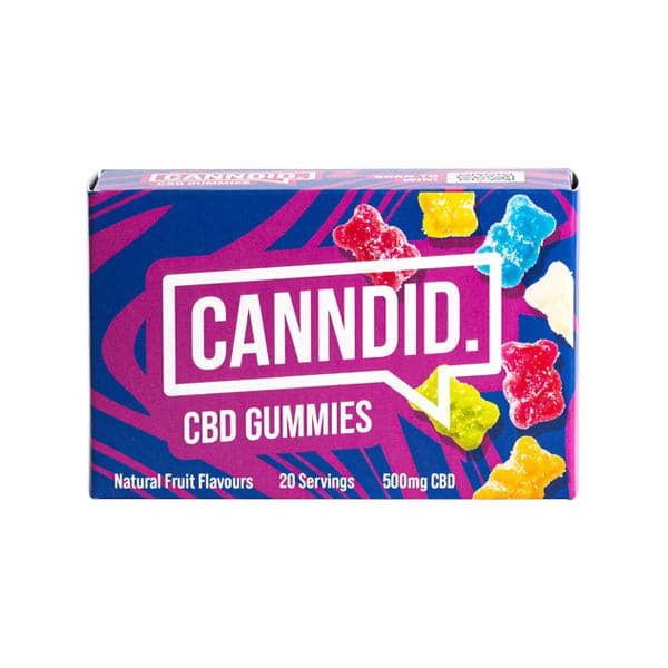 made by: Canndid price:£18.98 Canndid 500mg CBD Gummies - 20 Pieces (BUY 1 GET 1 FREE) next day delivery at Vape Street UK