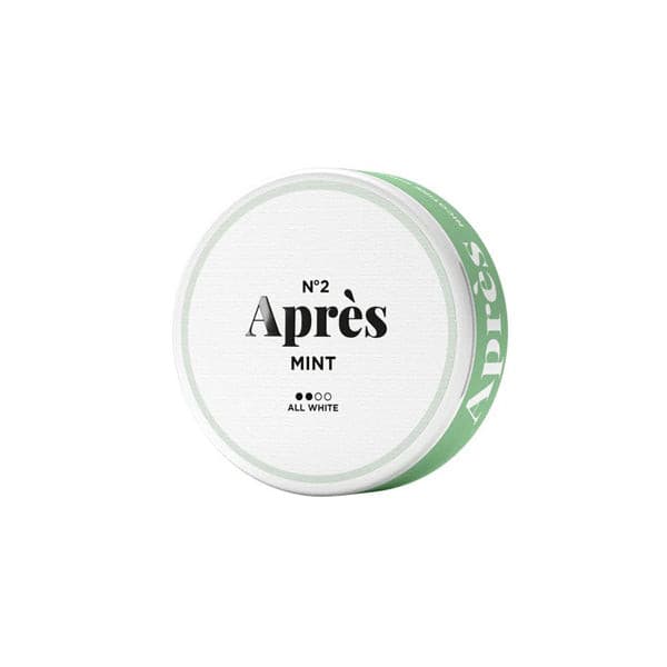 made by: Après price:£6.30 Après 8mg Mint Nicotine Snus Pouches 20 Pouches next day delivery at Vape Street UK