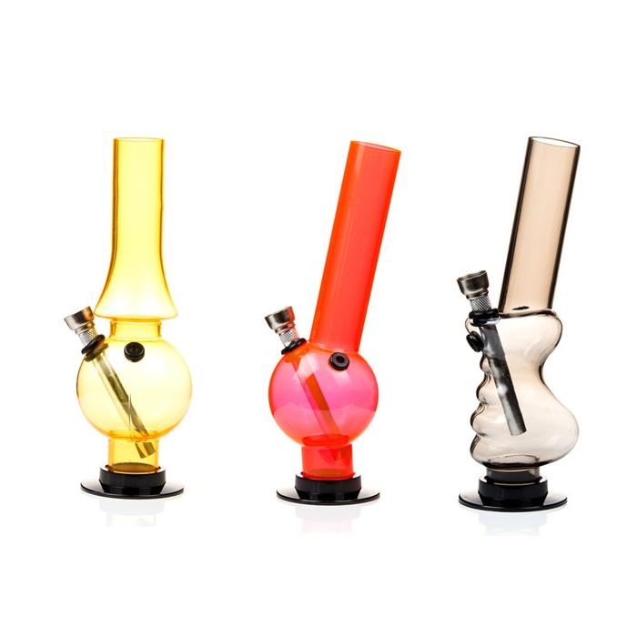 made by: Unbranded price:£63.53 12 x 18cm Small Mixed Design Acrylic Bong- FD next day delivery at Vape Street UK