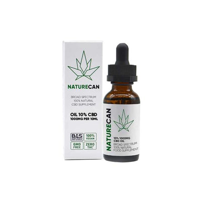 made by: Naturecan price:£49.99 Naturecan 10% 1000mg CBD Broad Spectrum MCT Oil 10ml next day delivery at Vape Street UK