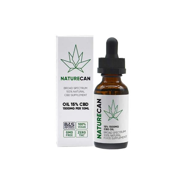 made by: Naturecan price:£79.99 Naturecan 15% 1500mg CBD Broad Spectrum MCT Oil 10ml next day delivery at Vape Street UK