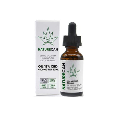 made by: Naturecan price:£159.99 Naturecan 15% 4500mg CBD Broad Spectrum MCT Oil 30ml next day delivery at Vape Street UK