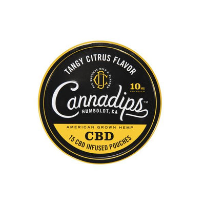 made by: Cannadips price:£18.91 Cannadips 150mg CBD Snus Pouches - Tangy Citrus next day delivery at Vape Street UK