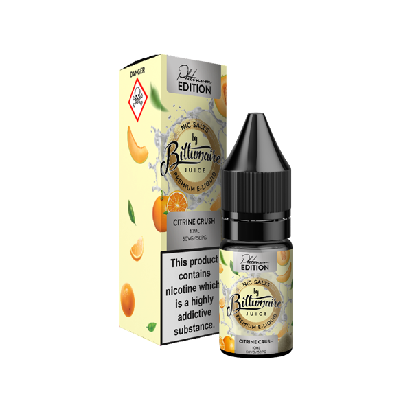 made by: Billionaire Juice price:£3.99 20mg Billionaire Juice Platinum Edition 10ml Nic Salts (50VG/50PG) next day delivery at Vape Street UK