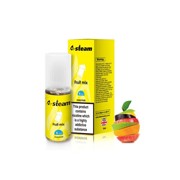 made by: A Steam price:£1.73 A-Steam Fruit Flavours 12MG 10ML (50VG/50PG) next day delivery at Vape Street UK