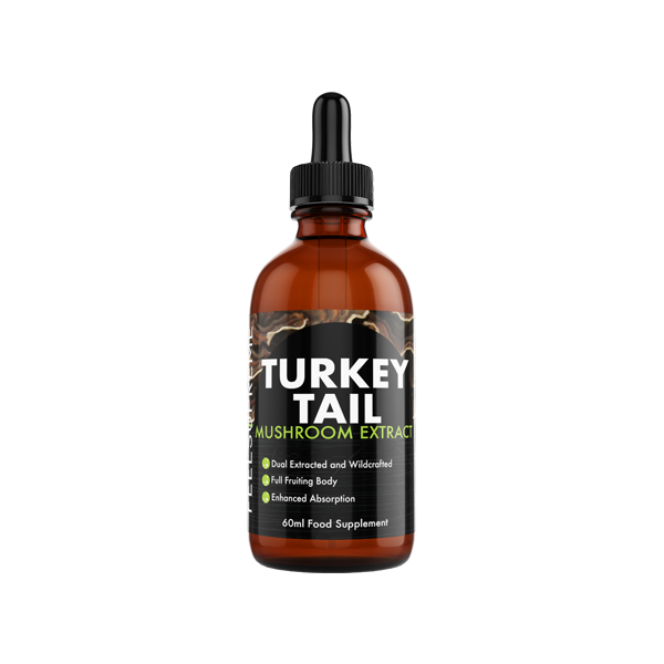 made by: Feel Supreme price:£31.35 Feel Supreme Turkey Tail Mushroom Liquid Tincture - 60ml next day delivery at Vape Street UK