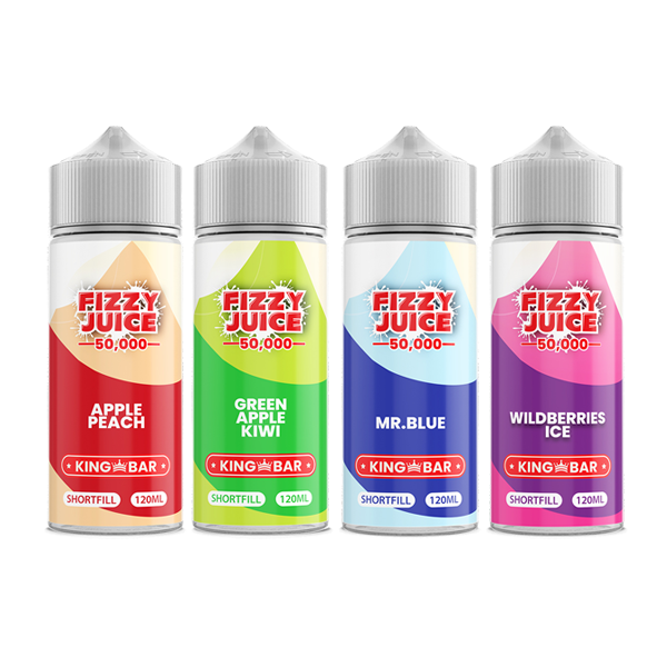 made by: Fizzy Juice price:£12.50 Fizzy Juice King Bar 100ml Shortfill 0mg (70VG/30PG) next day delivery at Vape Street UK
