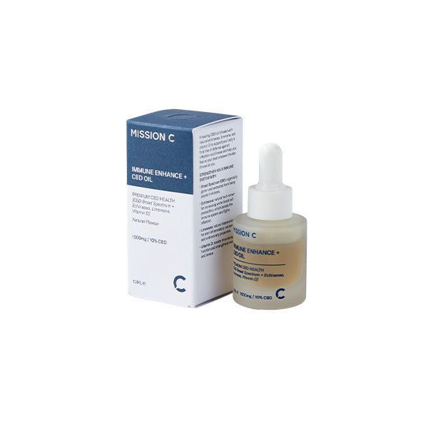 made by: Mission C price:£62.19 Mission C Immune Enhance + 1000mg CBD Oil - 10ml next day delivery at Vape Street UK