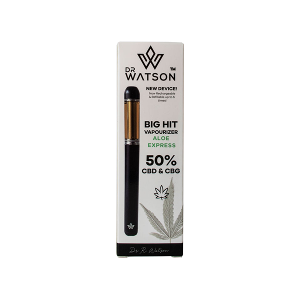 made by: Dr Watson price:£26.25 Dr Watson Big Hit 500mg Full Spectrum CBD & CBG Vapourizer Pen next day delivery at Vape Street UK