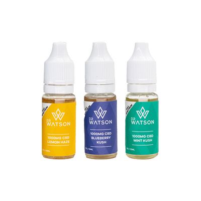 made by: Dr Watson price:£17.49 Dr Watson 1000mg Full Spectrum CBD E-liquid 10ml next day delivery at Vape Street UK