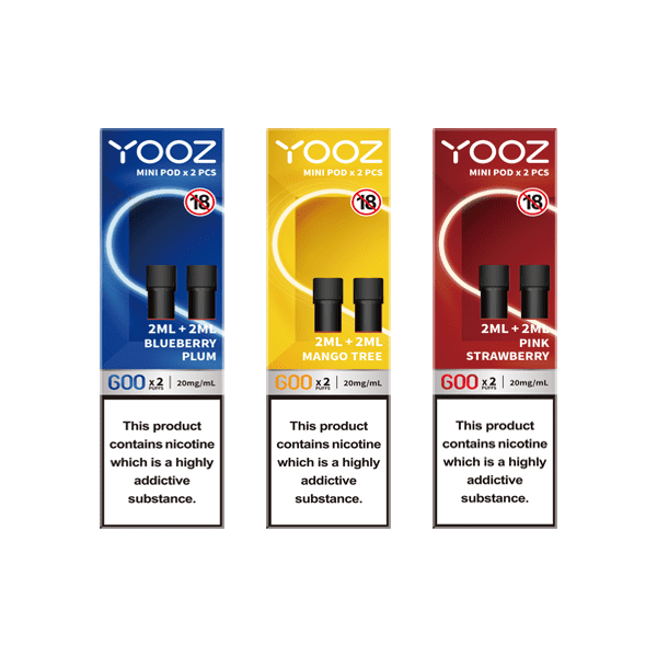 made by: Yooz price:£3.20 Yooz Mini Replacement Pods 2PCS 2ml next day delivery at Vape Street UK