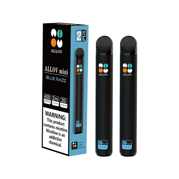 made by: Allov Mini price:£5.76 20mg Allov Mini Disposable Vape Device 600 Puffs 2PCS next day delivery at Vape Street UK