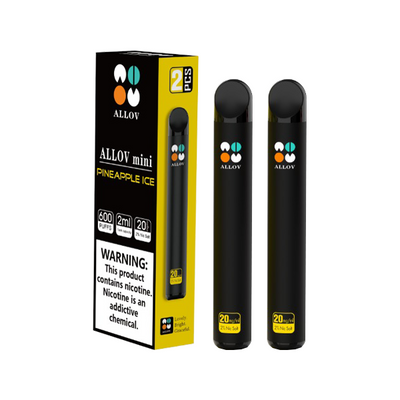 made by: Allov Mini price:£5.76 20mg Allov Mini Disposable Vape Device 600 Puffs 2PCS next day delivery at Vape Street UK