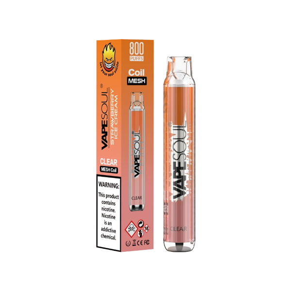 made by: VapeSoul price:£4.23 20mg VapeSoul Clear Disposable Vape Device 800 Puffs next day delivery at Vape Street UK