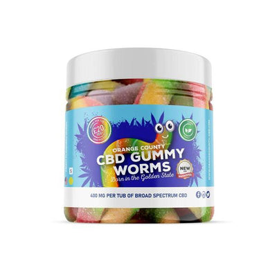 made by: Orange County price:£15.83 Orange County 400mg CBD Gummy Worms - Small Pack next day delivery at Vape Street UK