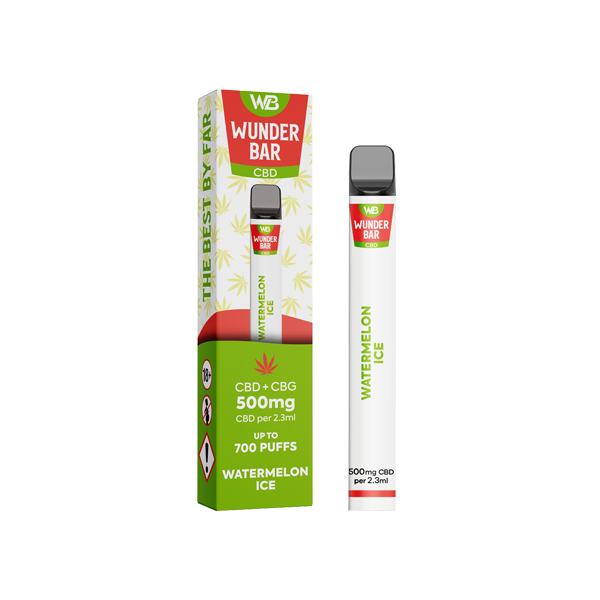 made by: Wunderbar price:£8.55 Wunderbar 500mg CBD + CBG Disposable Vape Device 700 Puffs next day delivery at Vape Street UK