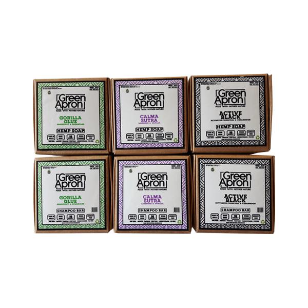 made by: Green Apron price:£36.48 Green Apron 100mg CBD Soap & Shampoo - 6 Pack next day delivery at Vape Street UK