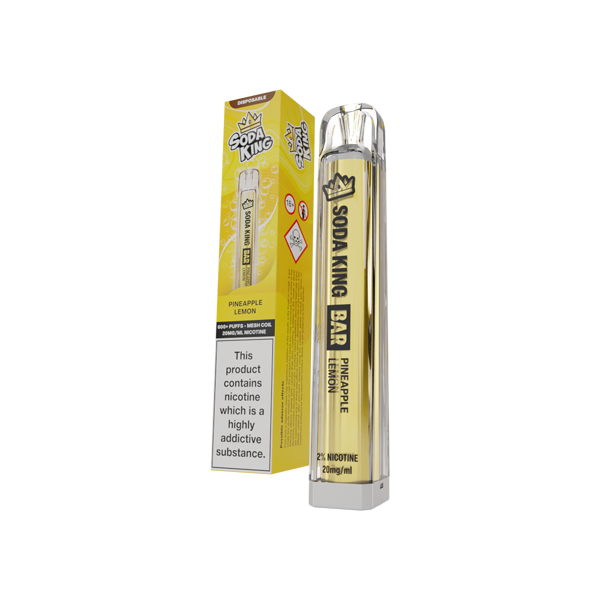 made by: Soda King Bar price:£4.50 20mg Soda King Bar Disposable Vape Device 600 Puffs next day delivery at Vape Street UK