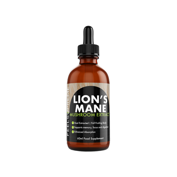 made by: Feel Supreme price:£31.35 Feel Supreme 1500mg Lion's Mane Mushroom Extract Tincture - 60ml next day delivery at Vape Street UK