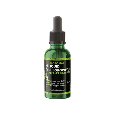 made by: Feel Supreme price:£26.13 Feel Supreme 10000mg Liposomal Liquid Chlorophyll Tincture - 100ml next day delivery at Vape Street UK