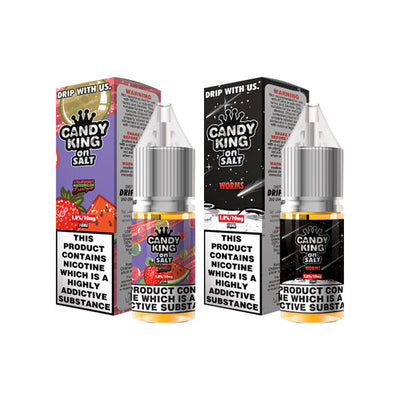 made by: Drip More price:£3.99 10mg Candy King Salts By Drip More 10ml Nic Salts (50VG/50PG) next day delivery at Vape Street UK