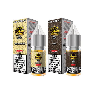 made by: Drip More price:£3.99 10mg Tobac King Salts By Drip More 10ml Nic Salts (50VG/50PG) next day delivery at Vape Street UK